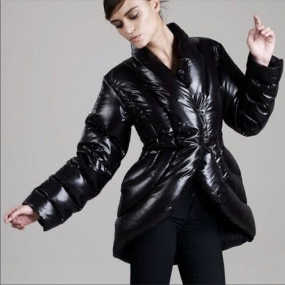 Vena Cava black puffer jacket high low Sz 4 minimalist modern